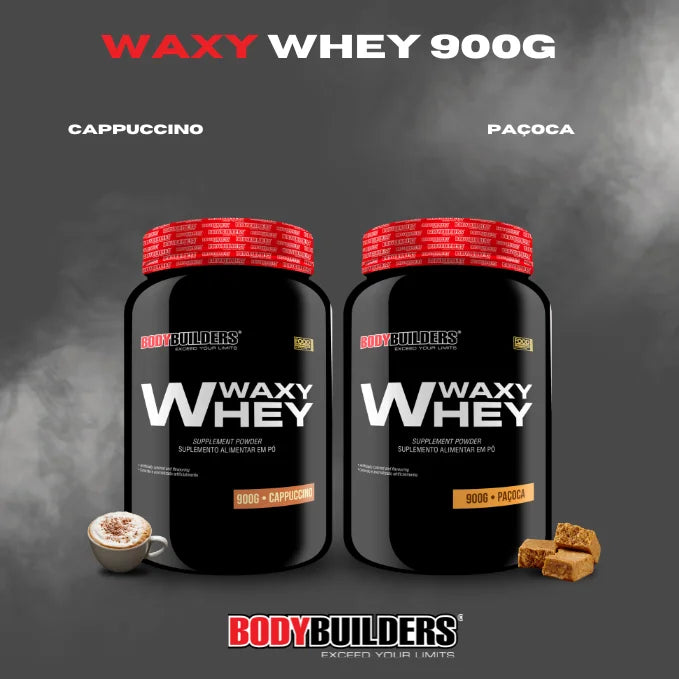 Kit 2x Whey Protein Waxy Whey 900g + 2x Creatine 100G + BCAA 100G + Cocktail Shakers-Bodybuilders