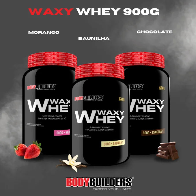 Kit 2x Whey Protein Waxy Whey 900g + 2x Creatine 100G + BCAA 100G + Cocktail Shakers-Bodybuilders